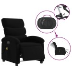 vidaXL Fotoliu electric de masaj rabatabil, negru, textil vidaXL Fotoliu electric de masaj rabatabil, negru, textil