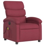 vidaXL Fotoliu electric de masaj rabatabil, roșu vin, textil vidaXL Fotoliu electric de masaj rabatabil, roșu vin, textil