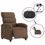 vidaXL Fotoliu electric de masaj rabatabil, maro, textil