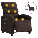 vidaXL Fotoliu electric de masaj rabatabil, maro închis, textil