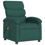 vidaXL Fotoliu electric de masaj rabatabil, verde închis, textil vidaXL Fotoliu electric de masaj rabatabil, verde închis, textil