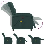vidaXL Fotoliu electric de masaj rabatabil, verde închis, textil vidaXL Fotoliu electric de masaj rabatabil, verde închis, textil