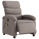 vidaXL Fotoliu electric de masaj rabatabil, gri taupe, textil