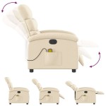 vidaXL Fotoliu electric de masaj rabatabil, crem, textil