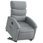vidaXL Fotoliu rabatabil cu ridicare, gri deschis, material textil