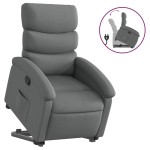 vidaXL Fotoliu rabatabil cu ridicare pe verticală, gri închis, textil