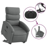 vidaXL Fotoliu rabatabil cu ridicare pe verticală, gri închis, textil