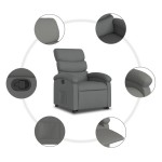 vidaXL Fotoliu rabatabil cu ridicare pe verticală, gri închis, textil
