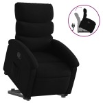 vidaXL Fotoliu rabatabil cu ridicare pe verticală, negru, textil
