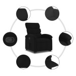 vidaXL Fotoliu rabatabil cu ridicare pe verticală, negru, textil