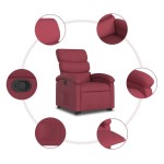 vidaXL Fotoliu rabatabil cu ridicare, roșu vin, material textil
