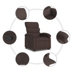 vidaXL Fotoliu rabatabil cu ridicare pe verticală, maro închis, textil