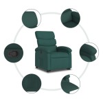 vidaXL Fotoliu rabatabil ridicare pe verticală, verde închis, textil vidaXL Fotoliu rabatabil ridicare pe verticală, verde închis, textil