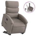 vidaXL Fotoliu rabatabil cu ridicare pe verticală, gri taupe, textil vidaXL Fotoliu rabatabil cu ridicare pe verticală, gri taupe, textil