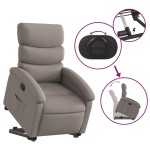 vidaXL Fotoliu rabatabil cu ridicare pe verticală, gri taupe, textil vidaXL Fotoliu rabatabil cu ridicare pe verticală, gri taupe, textil