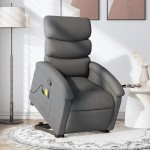 vidaXL Fotoliu de masaj rabatabil cu ridicare, gri închis, textil vidaXL Fotoliu de masaj rabatabil cu ridicare, gri închis, textil