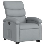 vidaXL Fotoliu electric rabatabil cu ridicare, gri deschis, textil