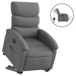 vidaXL Fotoliu electric rabatabil cu ridicare, gri închis, textil