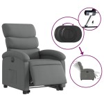 vidaXL Fotoliu electric rabatabil cu ridicare, gri închis, textil