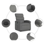 vidaXL Fotoliu electric rabatabil cu ridicare, gri închis, textil