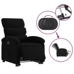 vidaXL Fotoliu electric rabatabil cu ridicare, negru, textil
