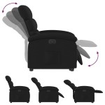vidaXL Fotoliu electric rabatabil cu ridicare, negru, textil