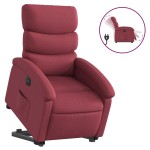 vidaXL Fotoliu electric rabatabil cu ridicare, roșu vin, textil