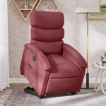 vidaXL Fotoliu electric rabatabil cu ridicare, roșu vin, textil
