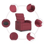 vidaXL Fotoliu electric rabatabil cu ridicare, roșu vin, textil