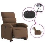 vidaXL Fotoliu electric rabatabil cu ridicare, maro, textil