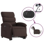 vidaXL Fotoliu electric rabatabil cu ridicare, maro închis, textil