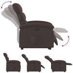 vidaXL Fotoliu electric rabatabil cu ridicare, maro închis, textil