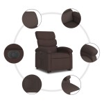 vidaXL Fotoliu electric rabatabil cu ridicare, maro închis, textil