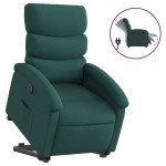 vidaXL Fotoliu electric rabatabil cu ridicare, verde închis, textil