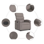 vidaXL Fotoliu electric rabatabil cu ridicare, gri taupe, textil