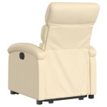 vidaXL Fotoliu electric rabatabil cu ridicare, crem, textil