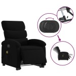 vidaXL Fotoliu electric de masaj rabatabil cu ridicare, negru, textil