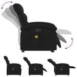 vidaXL Fotoliu electric de masaj rabatabil cu ridicare, negru, textil