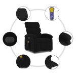 vidaXL Fotoliu electric de masaj rabatabil cu ridicare, negru, textil
