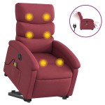 vidaXL Fotoliu de masaj electric rabatabil cu ridicare roșu vin textil vidaXL Fotoliu de masaj electric rabatabil cu ridicare roșu vin textil