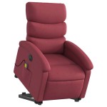 vidaXL Fotoliu de masaj electric rabatabil cu ridicare roșu vin textil vidaXL Fotoliu de masaj electric rabatabil cu ridicare roșu vin textil