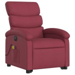vidaXL Fotoliu de masaj electric rabatabil cu ridicare roșu vin textil vidaXL Fotoliu de masaj electric rabatabil cu ridicare roșu vin textil