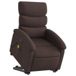 vidaXL Fotoliu electric masaj rabatabil cu ridicare maro închis textil vidaXL Fotoliu electric masaj rabatabil cu ridicare maro închis textil