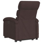 vidaXL Fotoliu electric masaj rabatabil cu ridicare maro închis textil vidaXL Fotoliu electric masaj rabatabil cu ridicare maro închis textil
