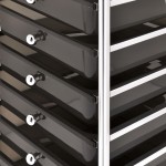 vidaXL Cărucior de depozitare mobil cu 10 sertare, negru, plastic vidaXL Cărucior de depozitare mobil cu 10 sertare, negru, plastic