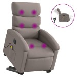 vidaXL Fotoliu electric masaj rabatabil cu ridicare, gri taupe, textil