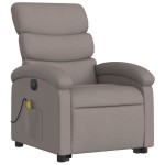 vidaXL Fotoliu electric masaj rabatabil cu ridicare, gri taupe, textil