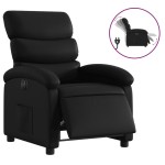 vidaXL Fotoliu rabatabil electric, negru, piele ecologică