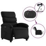 vidaXL Fotoliu rabatabil electric, negru, piele ecologică