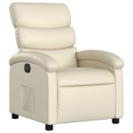 vidaXL Fotoliu rabatabil electric, crem, piele ecologică